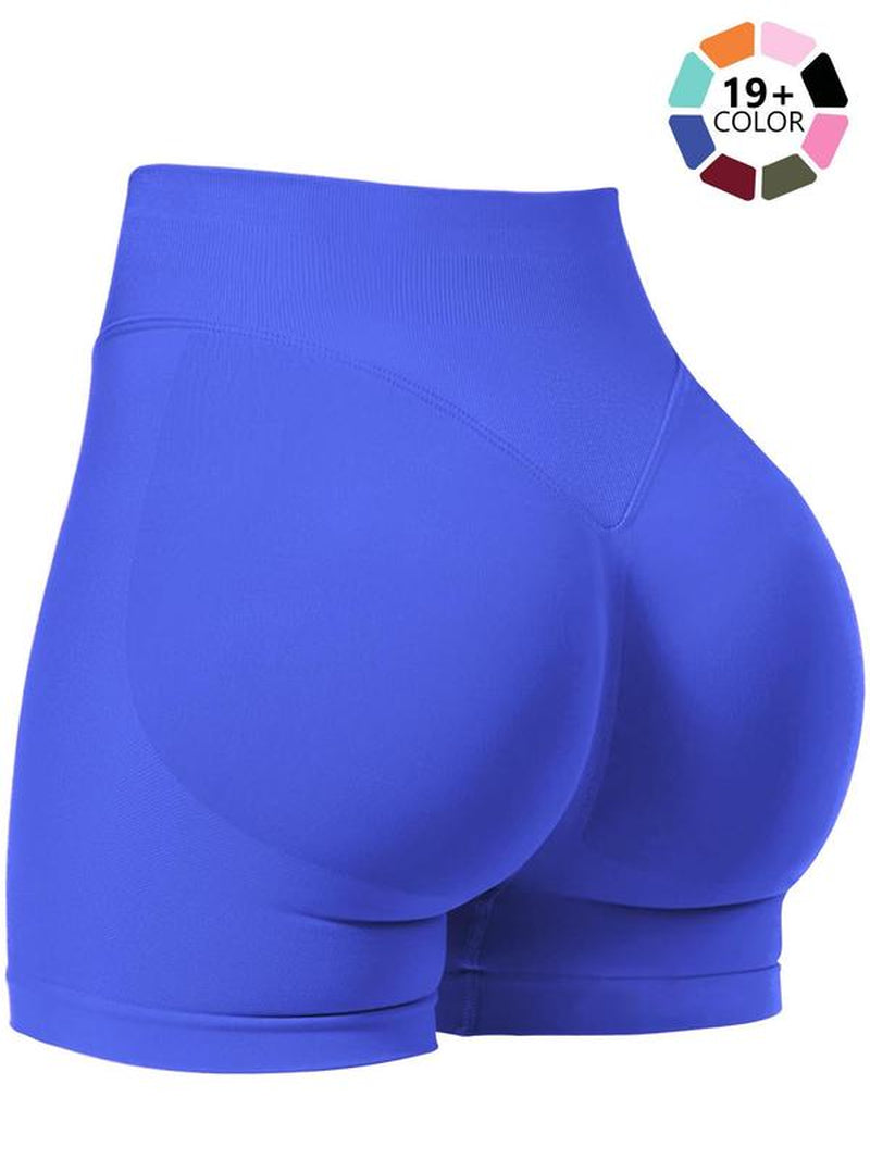 Seamless Shorts for Women, 1-5 Pack Invisable Scrunch Butt Lifting Gym Seamless Booty Biker Shorts, Breathable Comfortable High Stretch Skinny Shorts, Gym Shorts, Ladies Sportswear for Indoor Outdoor Wear