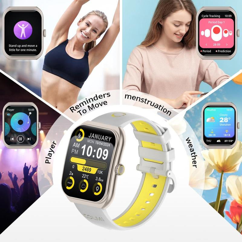 COLMI P86 2.04" Fashion Touch Screen Smart Watch with Answer/Make Calls/Message Reminder, Multifunctional Fitness Watch with 100+ Sports Modes, DIY Watch Dials, Smart Watches for Iphone/Andriod, Activity Tracker for Men Women