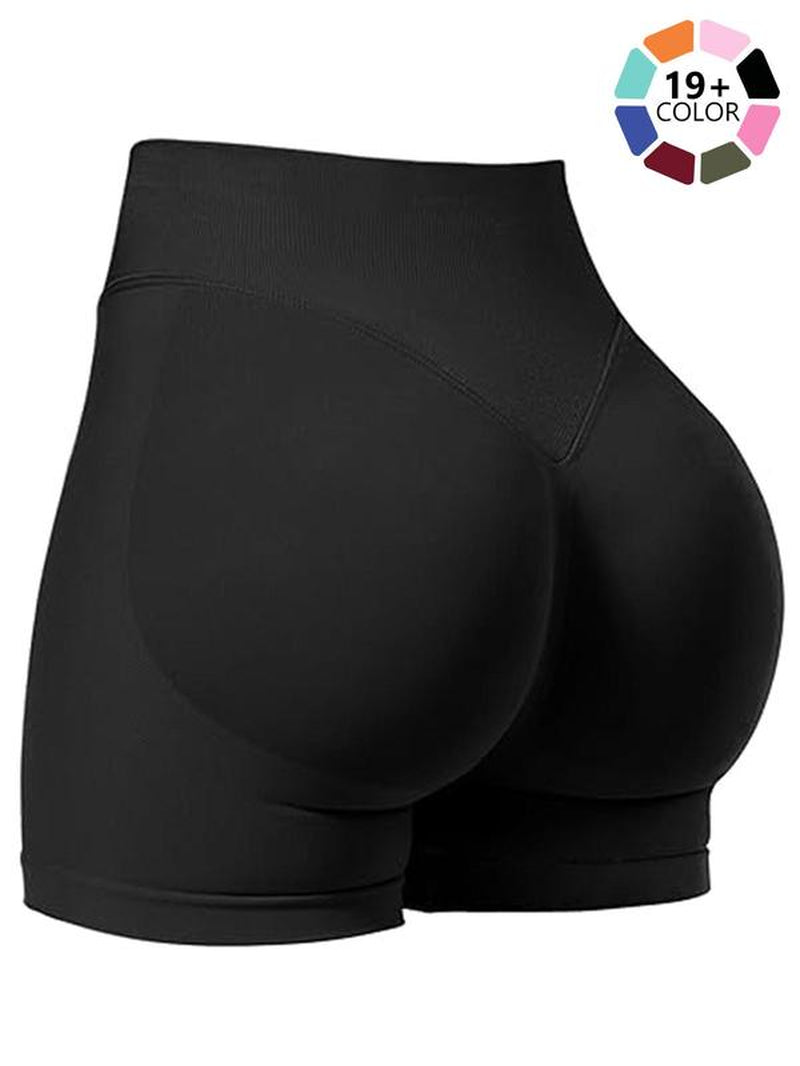 Seamless Shorts for Women, 1-5 Pack Invisable Scrunch Butt Lifting Gym Seamless Booty Biker Shorts, Breathable Comfortable High Stretch Skinny Shorts, Gym Shorts, Ladies Sportswear for Indoor Outdoor Wear