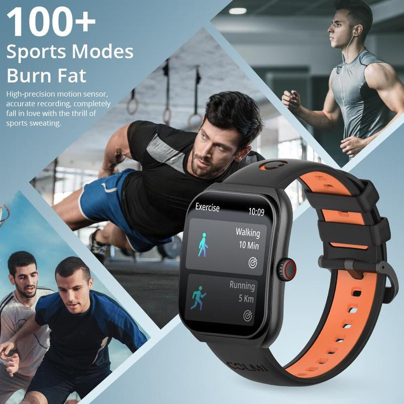 COLMI P86 2.04" Fashion Touch Screen Smart Watch with Answer/Make Calls/Message Reminder, Multifunctional Fitness Watch with 100+ Sports Modes, DIY Watch Dials, Smart Watches for Iphone/Andriod, Activity Tracker for Men Women