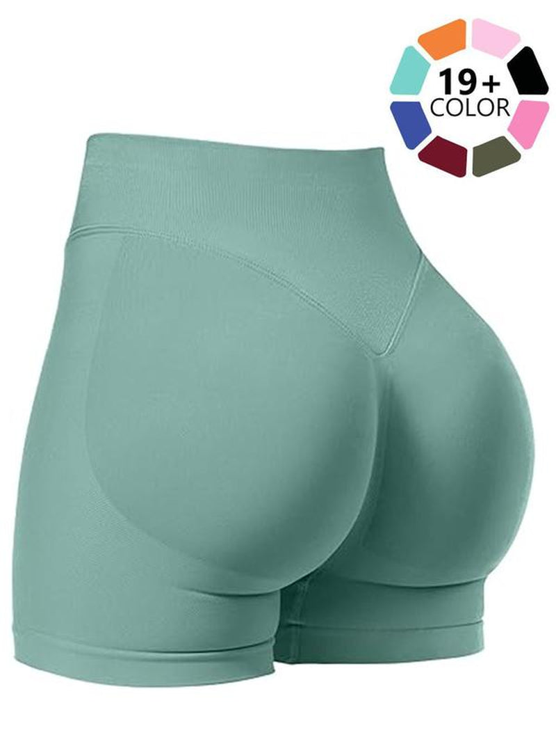 Seamless Shorts for Women, 1-5 Pack Invisable Scrunch Butt Lifting Gym Seamless Booty Biker Shorts, Breathable Comfortable High Stretch Skinny Shorts, Gym Shorts, Ladies Sportswear for Indoor Outdoor Wear