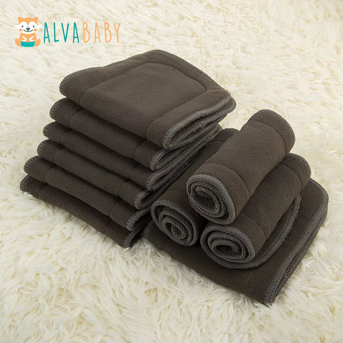 (10 Pieces/Lot)  4 Layers Bamboo Charcoal Insert High Quality Baby Nappy Insert Bamboo Charcoal Washable Reusable Insert