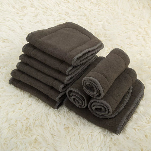 (10 Pieces/Lot)  4 Layers Bamboo Charcoal Insert High Quality Baby Nappy Insert Bamboo Charcoal Washable Reusable Insert